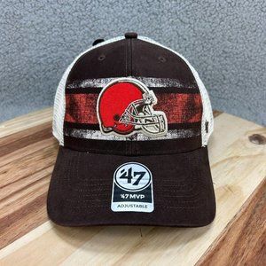 '47 Brand MVP Cleveland Browns Adjustable Trucker Hat Cap NFL Brown Orange